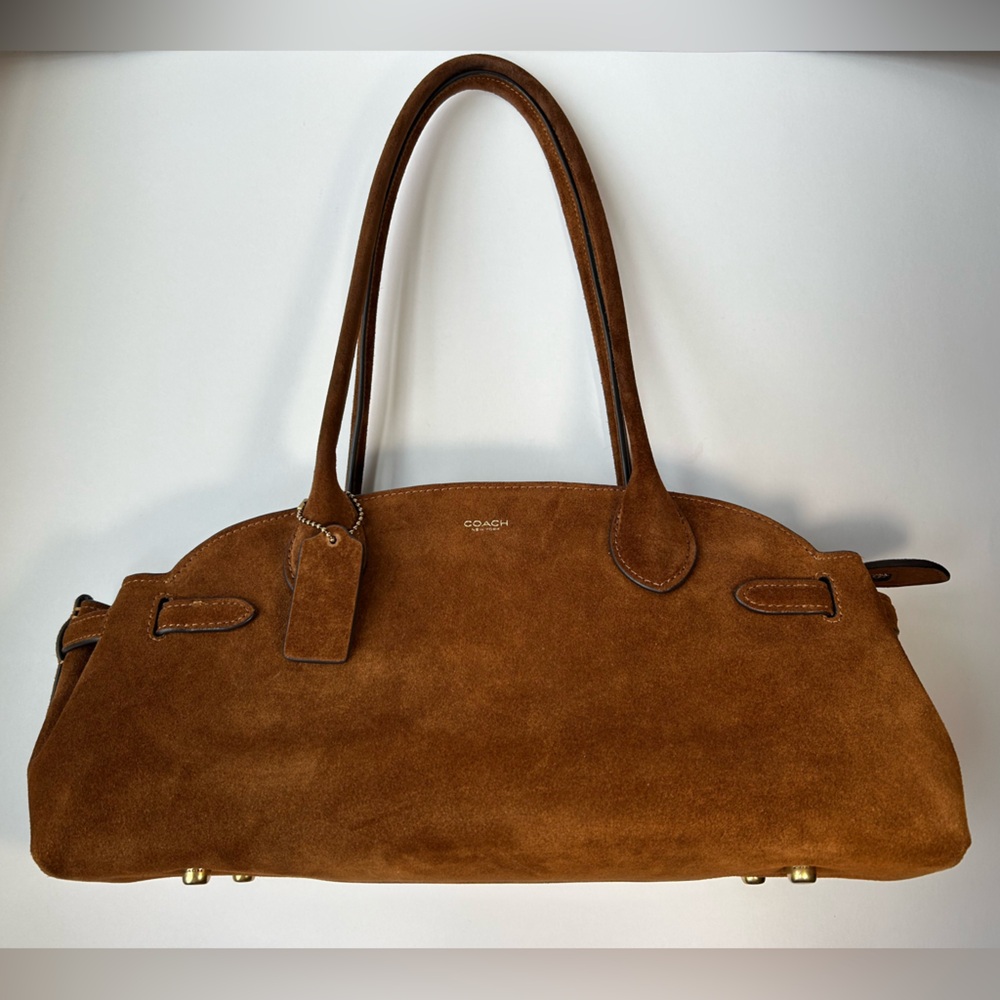 NWOT🌸COACH Empire 34 Carryall Suede Shoulder Handle Bag in “Warm Brown” - Picture 4 of 15